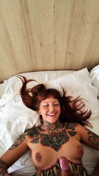 Morning Cum on Tits on Holiday