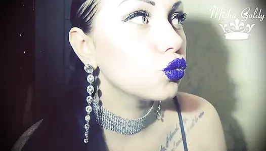 Glamorous blue glittery lips