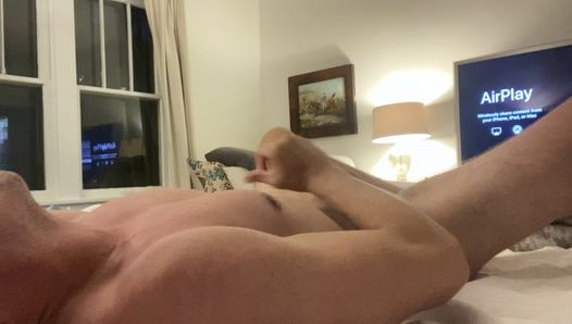 Making himself cum before bed