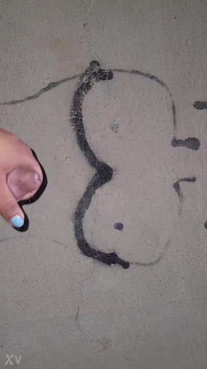 Cum on graffiti tits