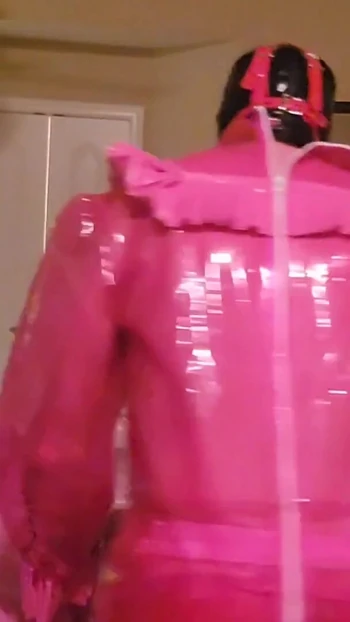 Emotional moment from "Pvc Sissy in her Plastic Bed"