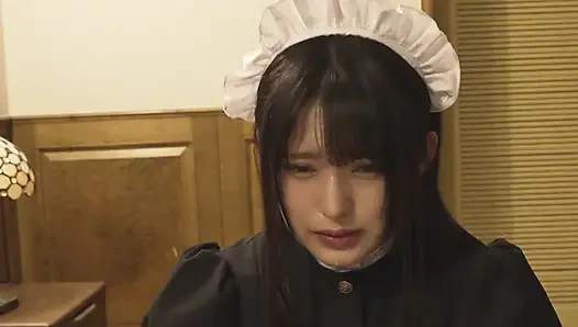 133cm Maid Uniform Cosplayer Massive on the a-cup Body That Is Still Growing