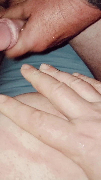 Iconic moment from "Part 2 - Hot wife tells lover to fuck her without condom and lets him fill her pussy with hot cum"