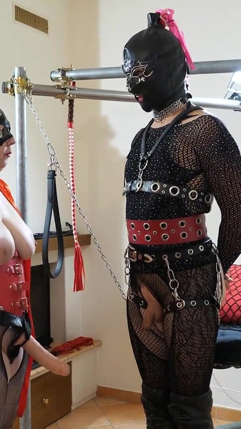 Unforgettable moment from "Behind the Scenes of "Sissy Katryn with a mop in the Ass""
