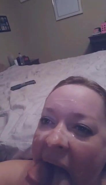 Slut Wife Jerks Cock for Facial