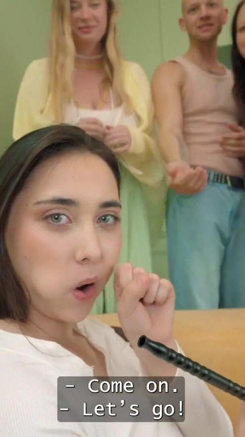 HUNT4K. Deep throat when her boyfriend is next door | Clip 1