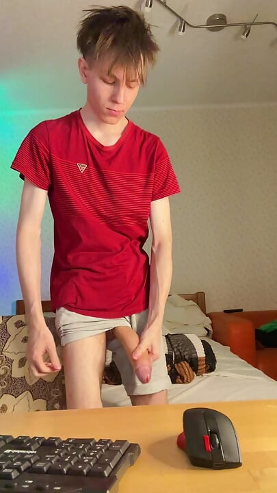 Skinny 55kg Guy Playing with His 23cm Heavy Meat