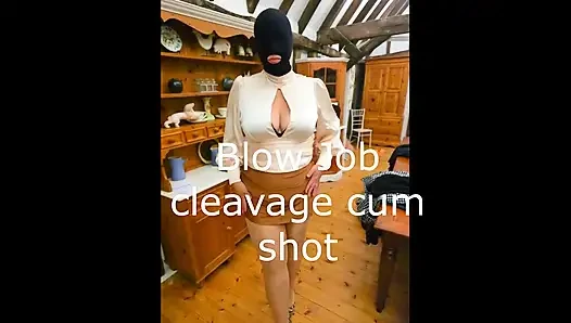 Mini Skirt BJ Until He Cums Down My Cleavage