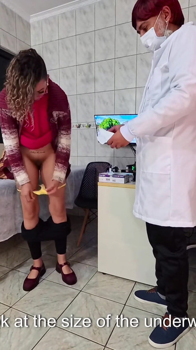 Anal exam involving the insertion of a plug and anal sex to retain semen inside. | Clip 2