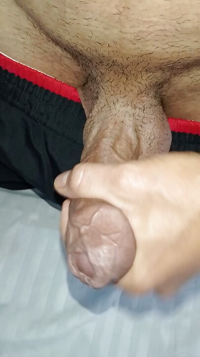 Big cock, veiny and hot, morning handjob, pov