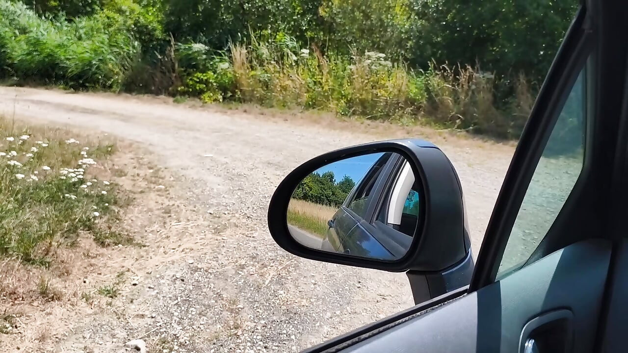 Masturbation in the car in nature