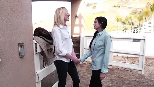 Две красивые тинки получают это в конюшне