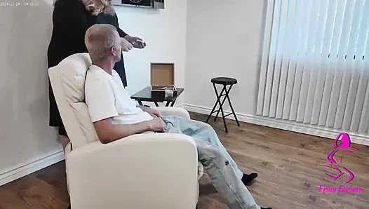 CD Sissy Relaxes Her Man with a Cigar and a Blowjob