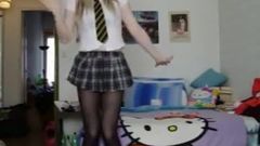 Pretty school gurl teasing you with a dance