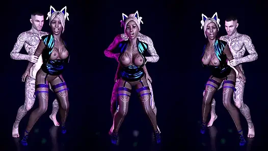 В Ночном Клубе Горячую Мулатку Трахают Большим Белым Членом