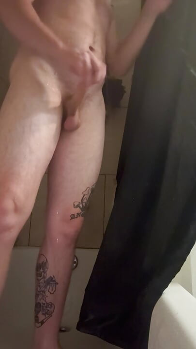 Jerking Thick Cock In The Shower Alone