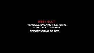 Michelle si cewek nakal dengan lingerie merah yang super becek lagi asik muasin dirinya sendiri