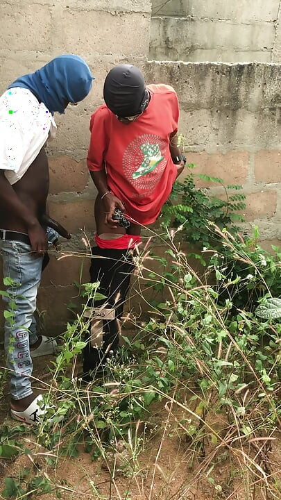 Risky Outdoor Sex These Boys Were Nearly Caught by Security Officers While Film but the Finally Escape From the Police