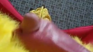Masturbando com látex de frango