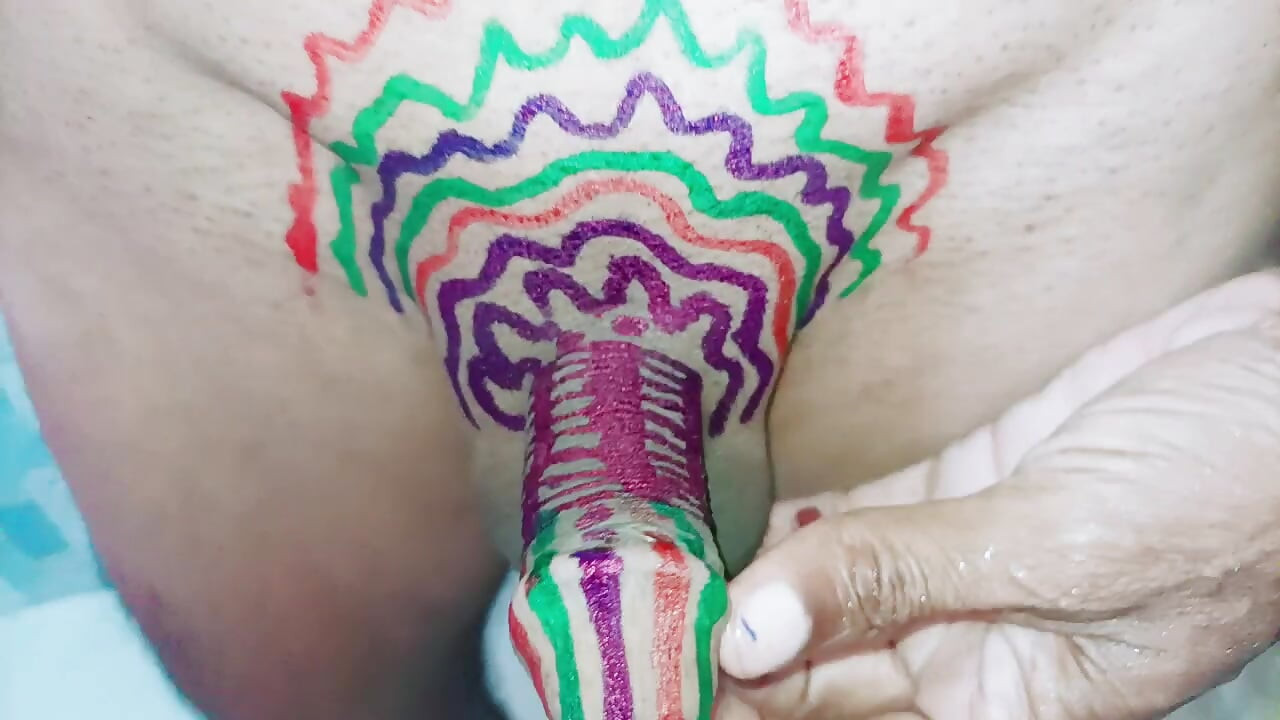 My stepsister has painted a penis.