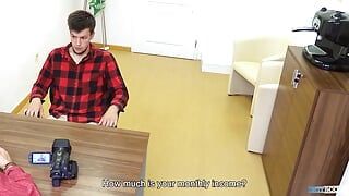 Sweet Looking Twink Sucks His Future Boss' Dick On His First Day And Bends Over To Secure His Job - BigStr