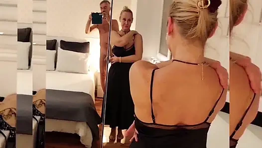 Mature Blonde Wife Enjoys Sex Half Naked