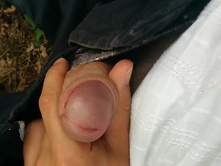 masturbation outdoor,  in the woods