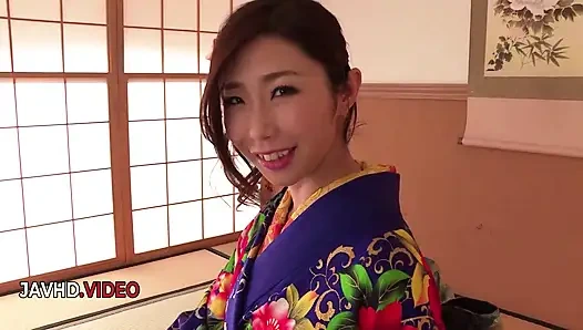 Ayumi Shinoda Sizzles with Seductive Kimono Blow Job Performance Live On-Cam