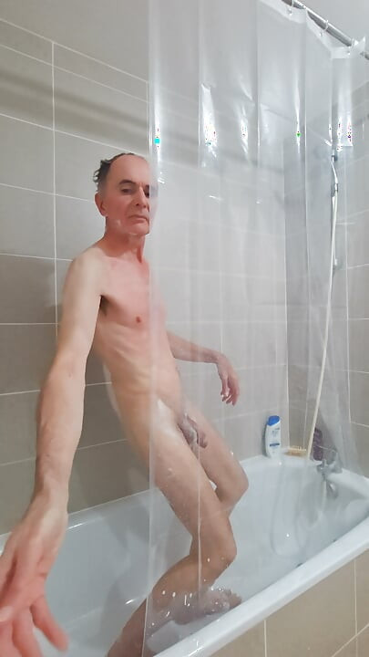 I'm taking a shower in front of you with only a transparent shower curtain for protection.