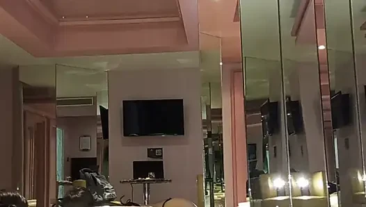 I masturbate during a hot video call with my stepson and insert a 22cm black dildo into my pussy.
