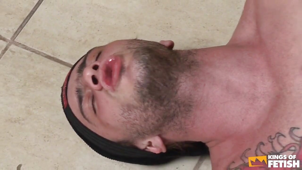 Tattooed guy with hat gets tight ass rammed by his partner in bareback style