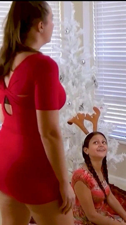 Forbidden Holiday Taboo Family Threesome | Clip 1