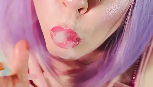 So Sweet But Ever So Naughty Too! Miss Tina Snua Smokes A Cigarette With Snap Inhales, OMI, OME, Drifting & Coughing