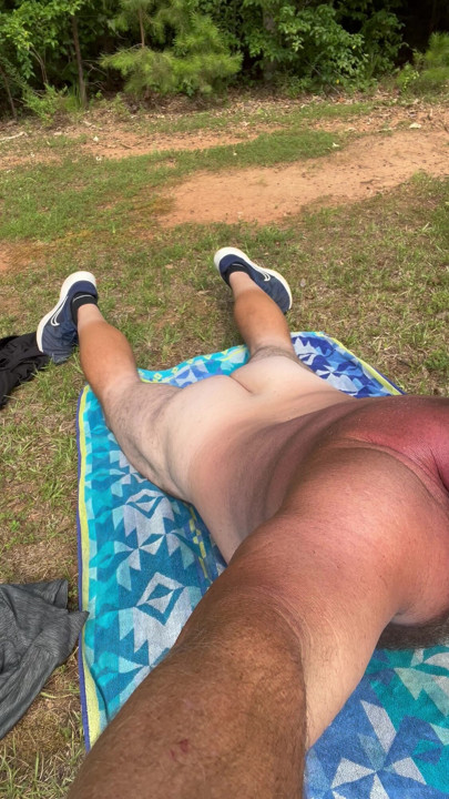 Nude sunbathing