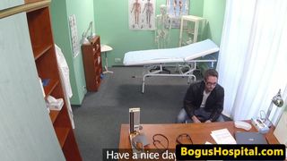 Guy pussyfucks nurse to give a sperm sample