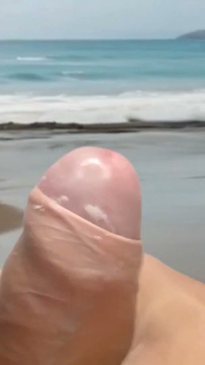 Masturbate at the sea with pretty horny dick | Clip 1