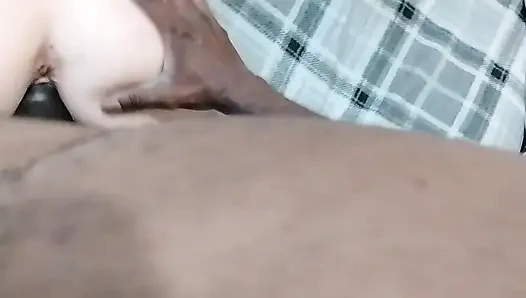 Petite babe forgets rent gets bbc creampie and backshots.