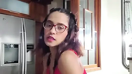 desperate lady massages her wet flower, saliva soaked submission with tongue tease