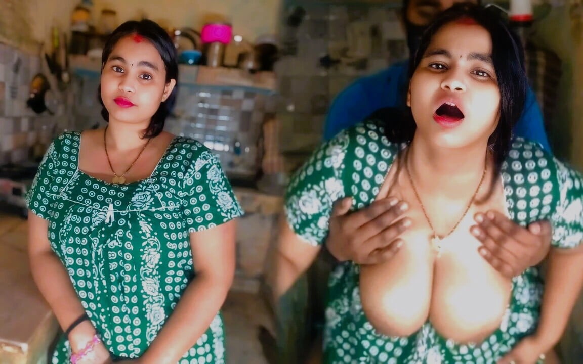 Desi Bhabhi Big Boobs Cleavage Tease in Kitchen Hot Indian Village Girls Exposed Hindi Video