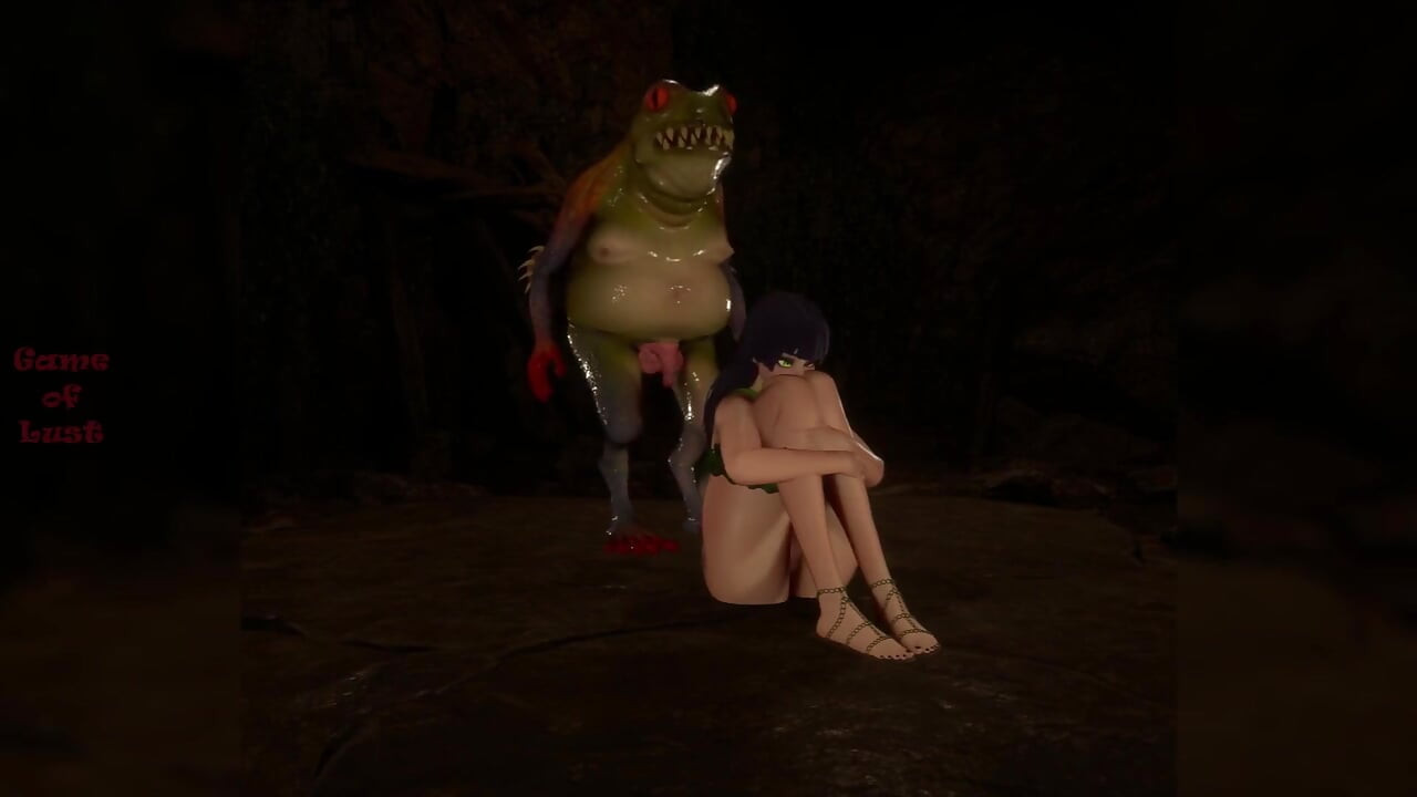 Gol 3D Busty Brunette Blowjobs Monster Frog Prince's Cock