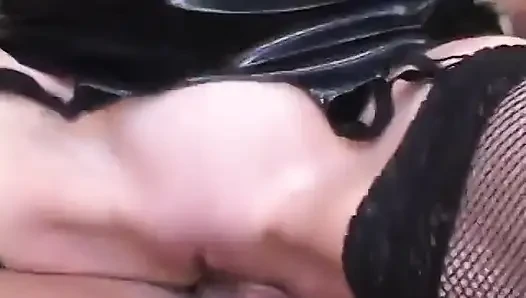 Blonde mistress is on her knees sucking off sex slave