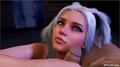 Linda hermosa chica en punto de vista de paja - fantasy 3d porno hentai - anime masturbándose