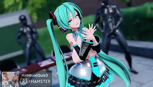 MMD R18 Hatsune Miku хочет трахаться и делает минет с большими сиськами
