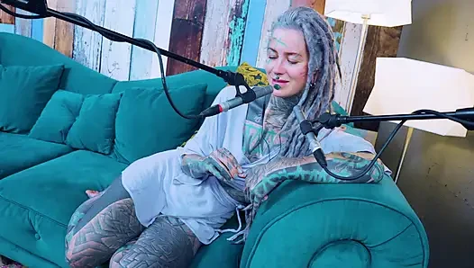 I talk about Z - zeal - ASMR podcast SFW talking goth skinny girl dreadlocks tattoo model inked girl