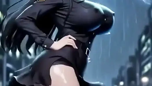 Sevimli polis memuru dans ediyor, ai animasyonu