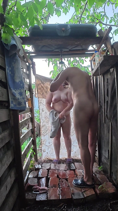 Tanya in Distantview Outdoor Village Shower