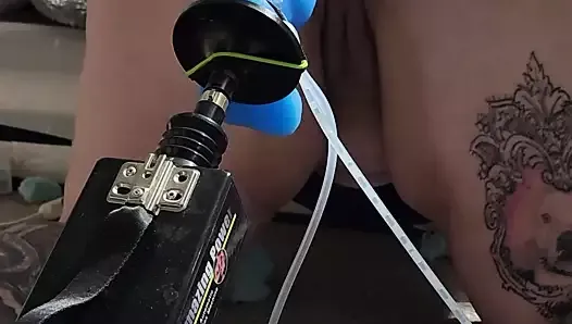 Tink88 fucking machine with cumming knotted dildo