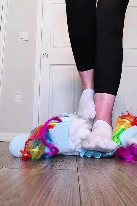 67 Giantess in Dirty Socks Slowly Destroys Huge Plushie to Pieces Size 16 Destruction