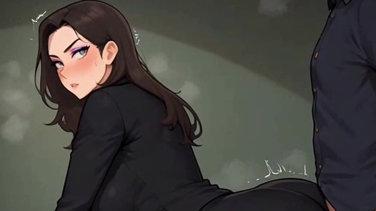 Waifu secretaria en primer plano - provocación de primer plano de oficina (1m clip)