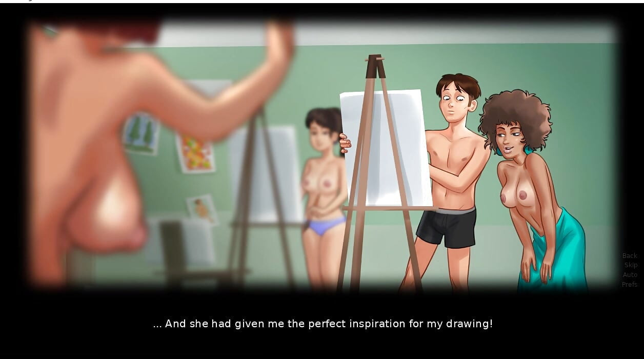 Summertime saga - gameplay - rollenspel - Judith poseert naakt voor kunst